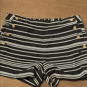 Striped Black and White Women's Shorts